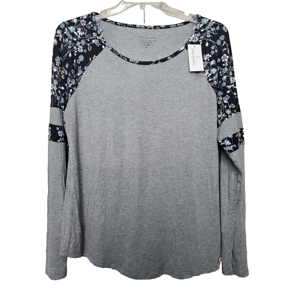 Vera Bradley Rae Raglan Long Sleeve Jersey Knit Pajama T-Shirt Size XL NWT